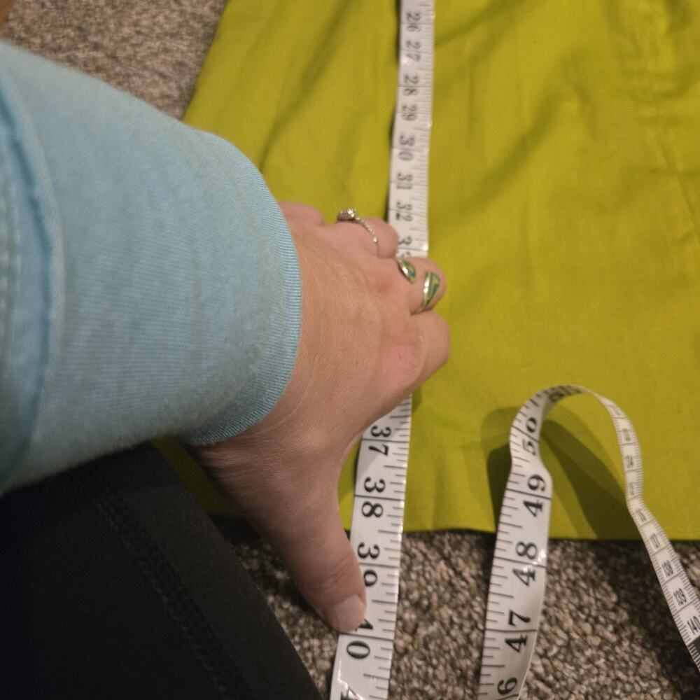 Jones New York Dress Size 14 Chartreuse Green Fit Flare Formal Cocktail Bow Back - Picture 8 of 9